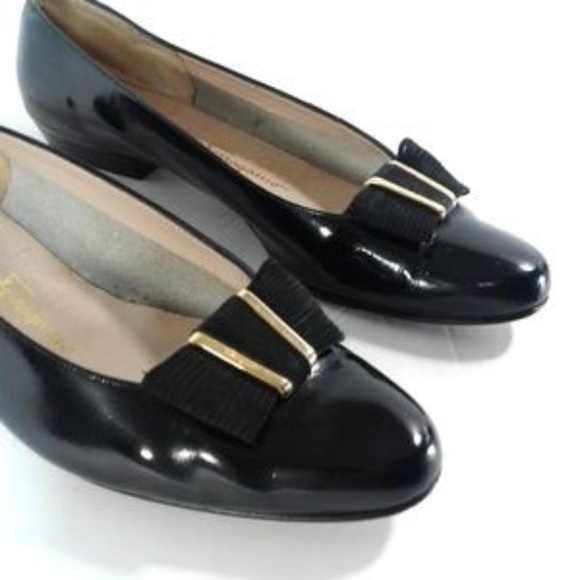 Salvatore Ferragamo Shoes - Salvatore Ferragamo Black Patent Leather Flats 9